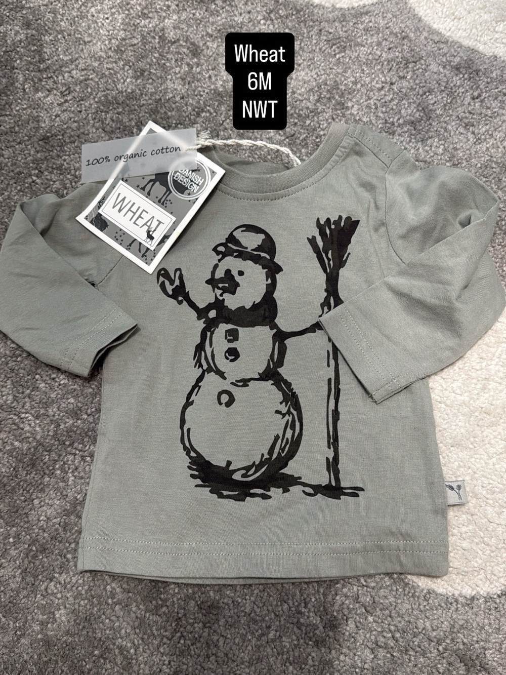 SoftGrey Snowman Long-Sleeve Tee - Infant 6M
